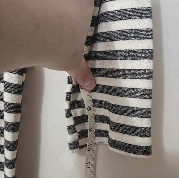 Michael Stars For Anthropologie Gray And White Striped 3/4 Sleeve Top! - Picture 6 of 6